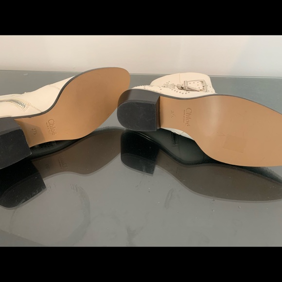 White Chloe Boots 7.5 worn once. - Picture 4 of 4